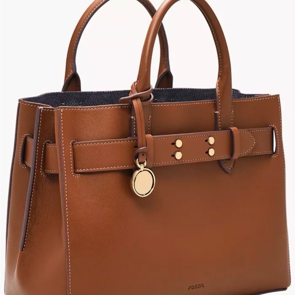 New With Tag: Fossil Gilmore Leather Carryall in brown